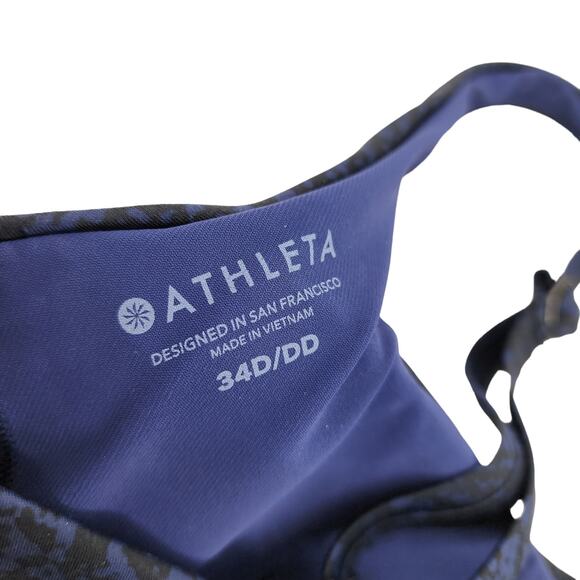 ATHLETA Blue Snake Bra Cup Bikini Top 34D 34DD Blue Active Swim Suit - Picture 4 of 5